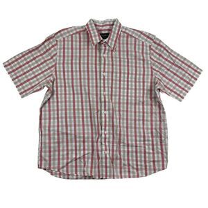 Eddie Bauer Men's White Coral Tan S/S Button Up Casual Shirt Men's Sz XL